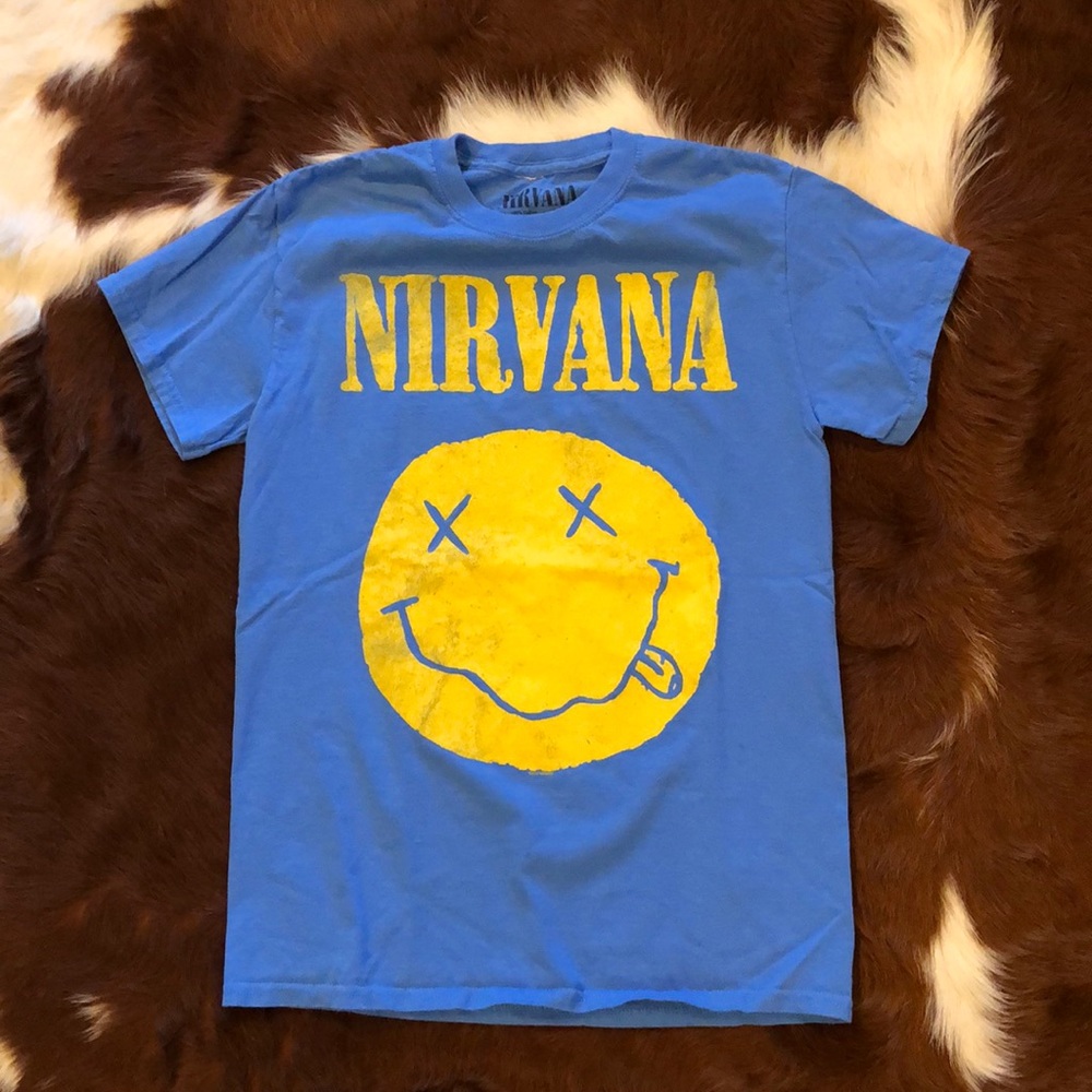 Nirvana Size S blue and yellow shirt